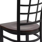 Chaise de restaurant Flash Furniture en métal noir avec dossier ajouré