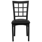 Chaise de restaurant Flash Furniture en métal noir avec dossier ajouré