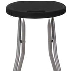 Tabouret pliant Flash Furniture avec assise en plastique noir et structure gris titane