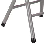 Tabouret pliant Flash Furniture avec assise en plastique noir et structure gris titane