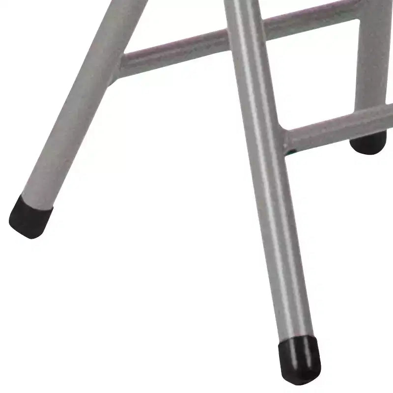 Tabouret pliant Flash Furniture avec assise en plastique noir et structure gris titane