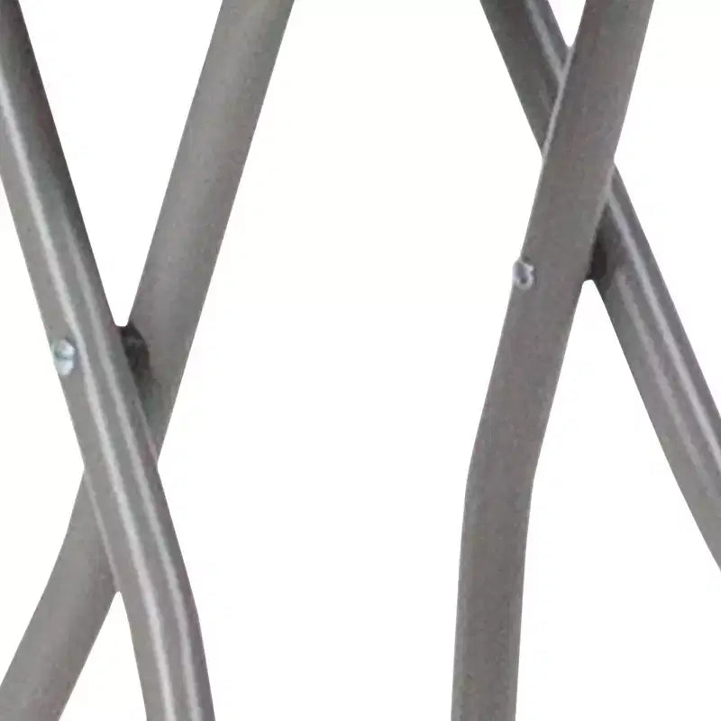 Tabouret pliant Flash Furniture avec assise en plastique noir et structure gris titane