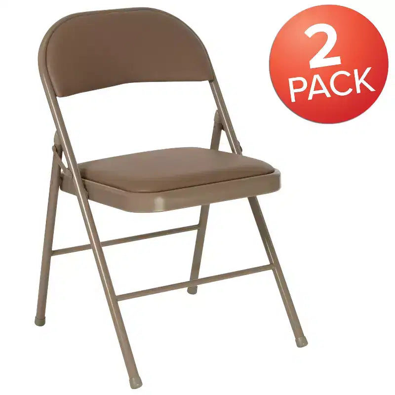 Lot de 2 chaises pliantes en vinyle à double renfort Flash Furniture série HERCULES