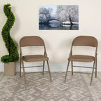 Lot de 2 chaises pliantes en vinyle à double renfort Flash Furniture série HERCULES