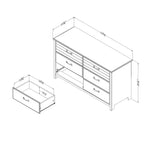 Commode double 6 tiroirs Asten - South Shore