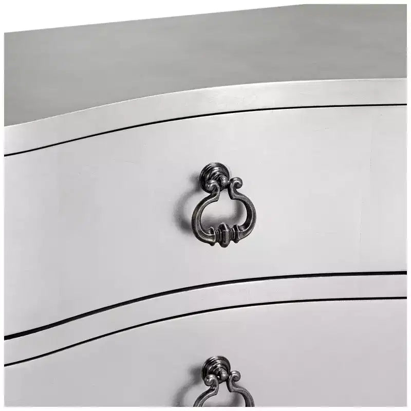 Coast to Coast City Lights Commode 3 tiroirs large 86 cm, finition feuille d'argent champagne