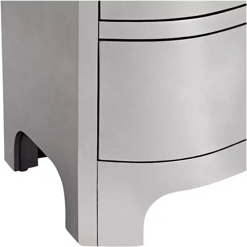 Coast to Coast City Lights Commode 3 tiroirs large 86 cm, finition feuille d'argent champagne