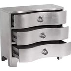 Coast to Coast City Lights Commode 3 tiroirs large 86 cm, finition feuille d'argent champagne