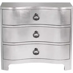 Coast to Coast City Lights Commode 3 tiroirs large 86 cm, finition feuille d'argent champagne