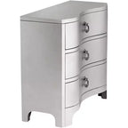 Coast to Coast City Lights Commode 3 tiroirs large 86 cm, finition feuille d'argent champagne