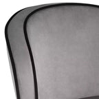 Tabouret de bar Studio 55D Elba en métal chromé noir argent 70,5 cm de haut, rembourrage moderne en velours gris pour îlot de cuisine, comptoir, abri de jardin