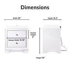 Table de chevet Edmond 2 tiroirs avec USB - Click Decor