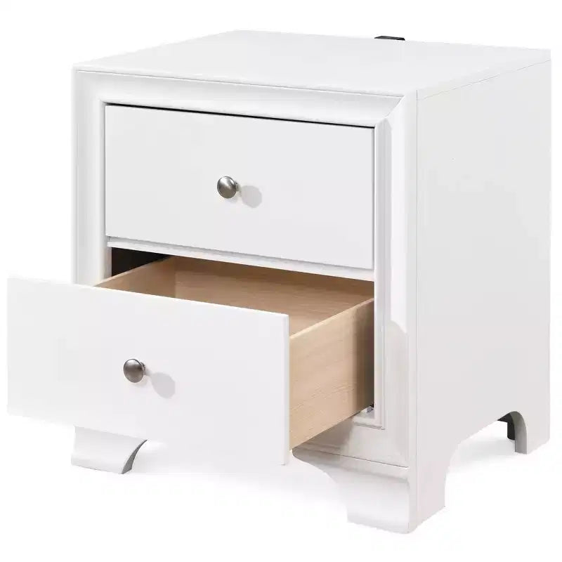 Table de chevet Edmond 2 tiroirs avec USB - Click Decor