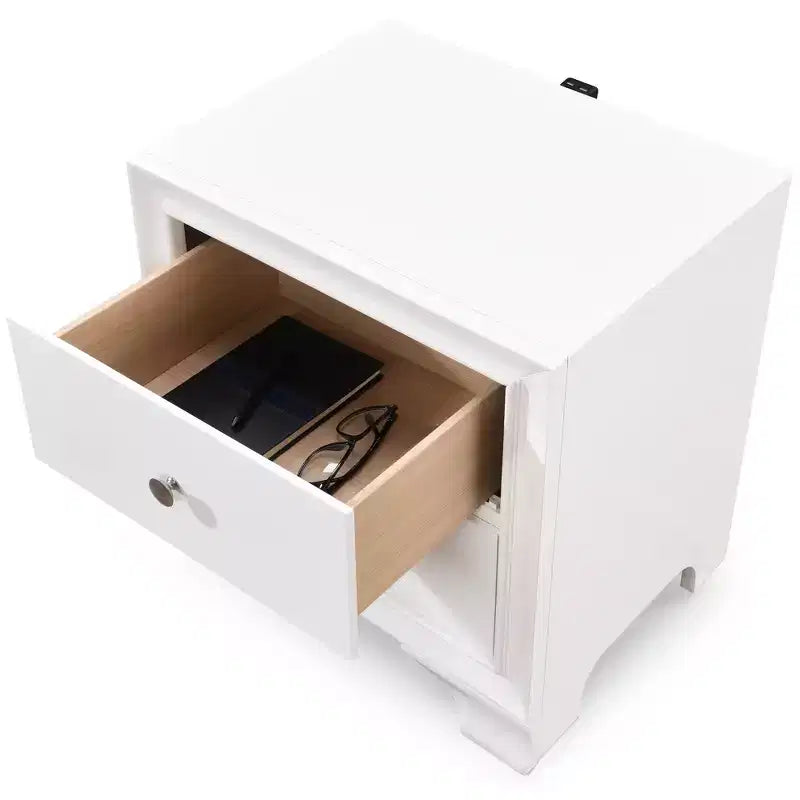 Table de chevet Edmond 2 tiroirs avec USB - Click Decor