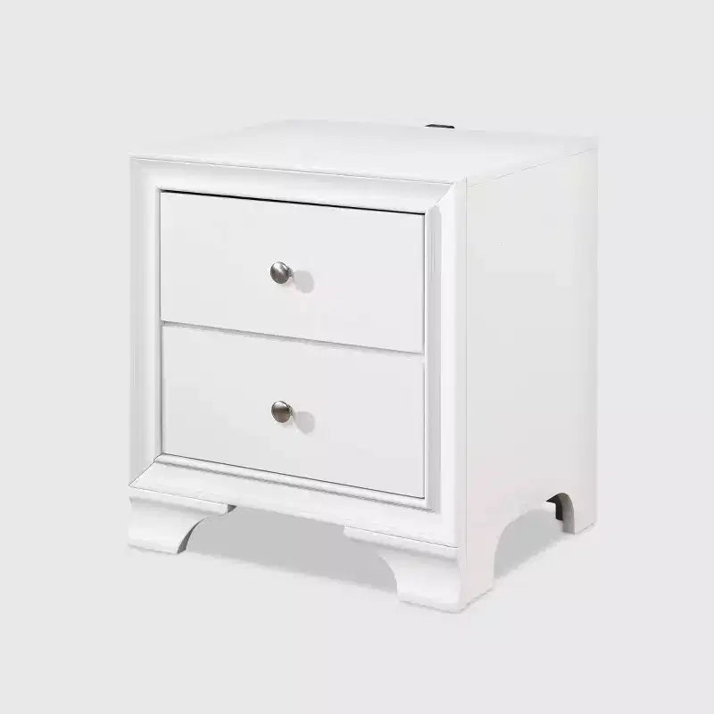 Table de chevet Edmond 2 tiroirs avec USB - Click Decor