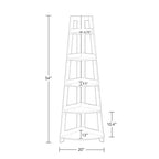 Étagère d'angle haute à 5 niveaux Amery avec étagère de présentation et rangement d'angle pour salle de bain, salon, bureau