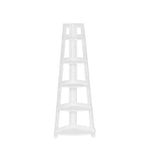 Étagère d'angle haute à 5 niveaux Amery avec étagère de présentation et rangement d'angle pour salle de bain, salon, bureau