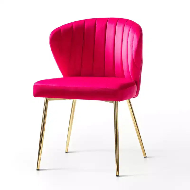 Chaise d'appoint Emma avec pieds en métal pour salon et chambre à coucher, fauteuil d'appoint en velours | KARAT HOME