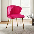 Chaise d'appoint Emma avec pieds en métal pour salon et chambre à coucher, fauteuil d'appoint en velours | KARAT HOME