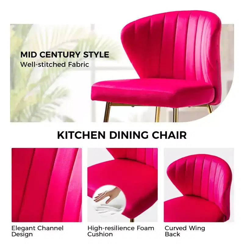 Chaise d'appoint Emma avec pieds en métal pour salon et chambre à coucher, fauteuil d'appoint en velours | KARAT HOME