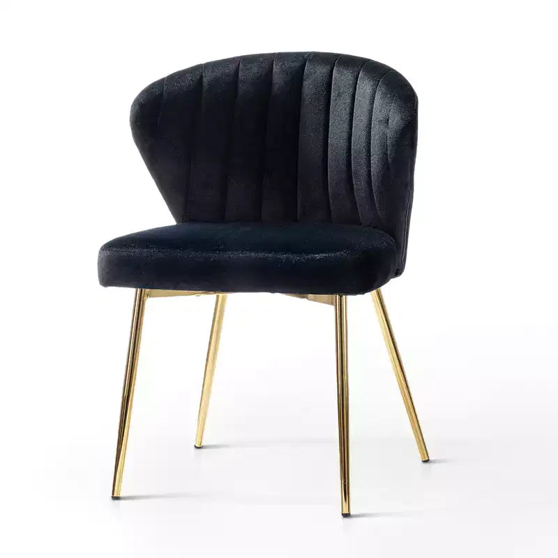 Chaise d'appoint Emma avec pieds en métal pour salon et chambre à coucher, fauteuil d'appoint en velours | KARAT HOME