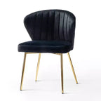 Chaise d'appoint Emma avec pieds en métal pour salon et chambre à coucher, fauteuil d'appoint en velours | KARAT HOME