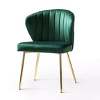Chaise d'appoint Emma avec pieds en métal pour salon et chambre à coucher, fauteuil d'appoint en velours | KARAT HOME