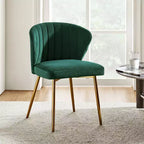 Chaise d'appoint Emma avec pieds en métal pour salon et chambre à coucher, fauteuil d'appoint en velours | KARAT HOME