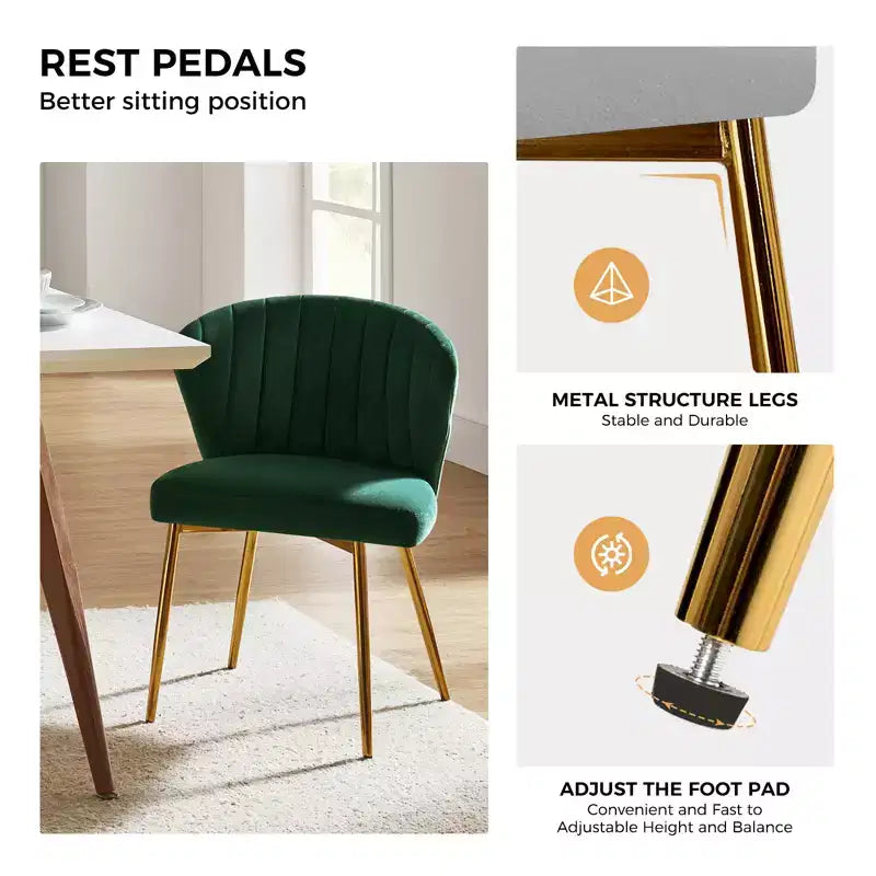 Chaise d'appoint Emma avec pieds en métal pour salon et chambre à coucher, fauteuil d'appoint en velours | KARAT HOME