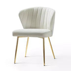 Chaise d'appoint Emma avec pieds en métal pour salon et chambre à coucher, fauteuil d'appoint en velours | KARAT HOME