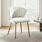 Chaise d'appoint Emma avec pieds en métal pour salon et chambre à coucher, fauteuil d'appoint en velours | KARAT HOME