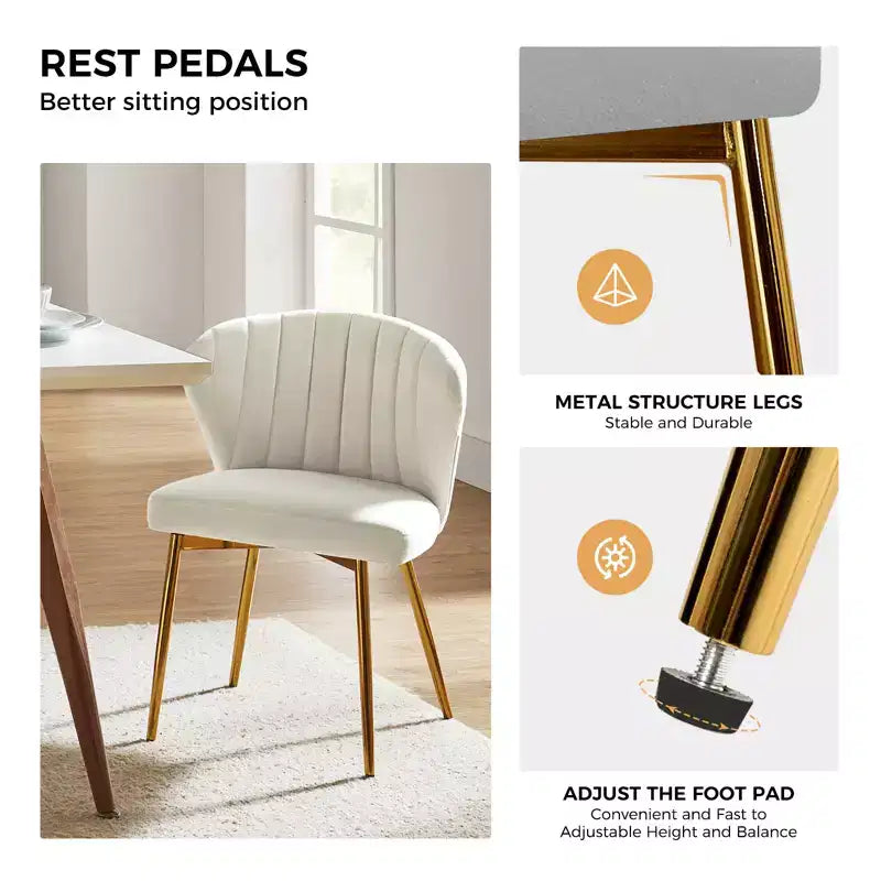 Chaise d'appoint Emma avec pieds en métal pour salon et chambre à coucher, fauteuil d'appoint en velours | KARAT HOME