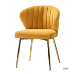 Chaise d'appoint Emma avec pieds en métal pour salon et chambre à coucher, fauteuil d'appoint en velours | KARAT HOME