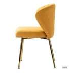 Chaise d'appoint Emma avec pieds en métal pour salon et chambre à coucher, fauteuil d'appoint en velours | KARAT HOME