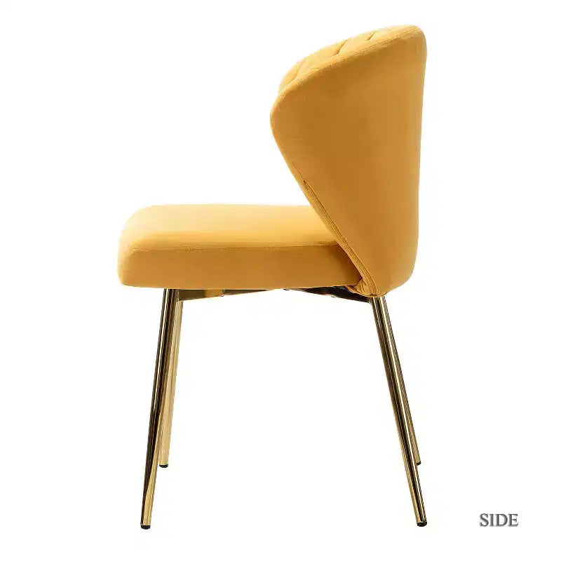 Chaise d'appoint Emma avec pieds en métal pour salon et chambre à coucher, fauteuil d'appoint en velours | KARAT HOME