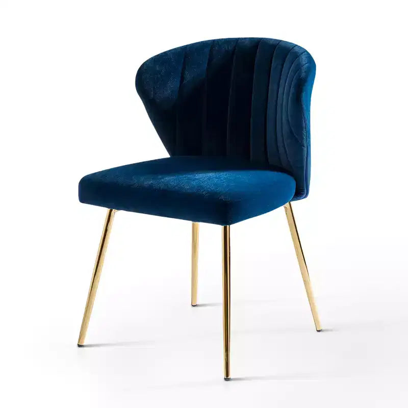 Chaise d'appoint Emma avec pieds en métal pour salon et chambre à coucher, fauteuil d'appoint en velours | KARAT HOME