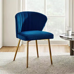 Chaise d'appoint Emma avec pieds en métal pour salon et chambre à coucher, fauteuil d'appoint en velours | KARAT HOME
