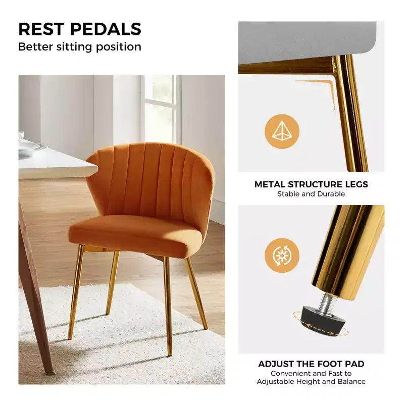 Chaise d'appoint Emma avec pieds en métal pour salon et chambre à coucher, fauteuil d'appoint en velours | KARAT HOME