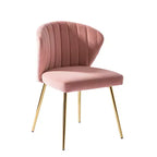 Chaise d'appoint Emma avec pieds en métal pour salon et chambre à coucher, fauteuil d'appoint en velours | KARAT HOME