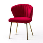 Chaise d'appoint Emma avec pieds en métal pour salon et chambre à coucher, fauteuil d'appoint en velours | KARAT HOME