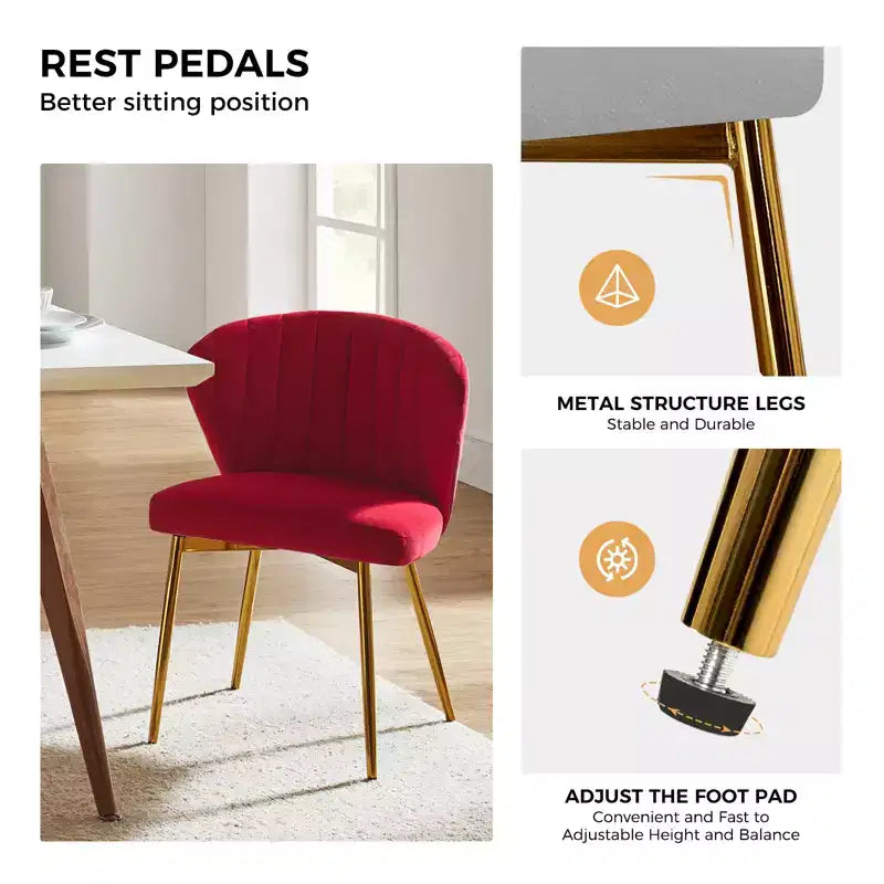 Chaise d'appoint Emma avec pieds en métal pour salon et chambre à coucher, fauteuil d'appoint en velours | KARAT HOME
