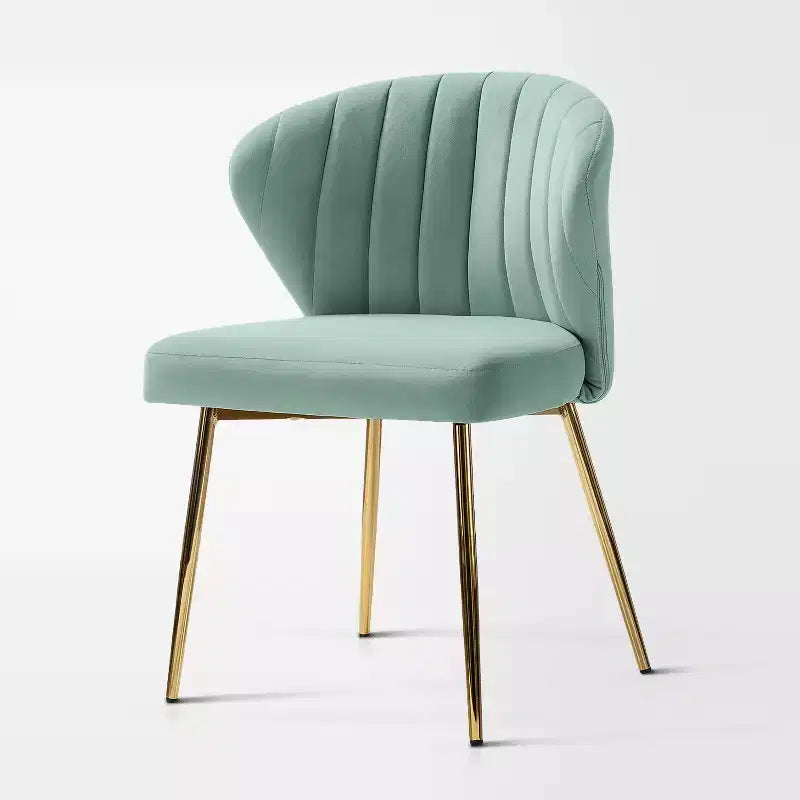 Chaise d'appoint Emma avec pieds en métal pour salon et chambre à coucher, fauteuil d'appoint en velours | KARAT HOME