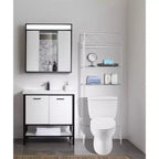 Étagère et organiseur de salle de bain en métal au-dessus des toilettes