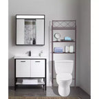 Étagère et organiseur de salle de bain en métal au-dessus des toilettes