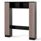 Meuble de rangement WC double porte, organisateur de rangement de salle de bain au-dessus des toilettes, naturel/blanc