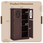 Meuble de rangement de salle de bain Costway, Armoire de rangement pour linge de maison avec portes et étagères réglables Noir/Gris/Marron/Blanc