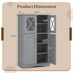 Meuble de rangement de salle de bain Costway, Armoire de rangement pour linge de maison avec portes et étagères réglables Noir/Gris/Marron/Blanc