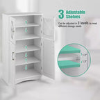 Meuble de rangement de salle de bain Costway, Armoire de rangement pour linge de maison avec portes et étagères réglables Noir/Gris/Marron/Blanc