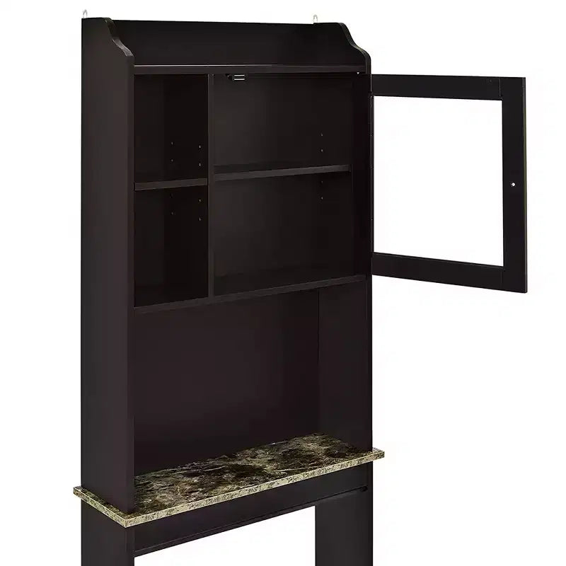 Meuble de rangement moderne en bois, à placer au-dessus des toilettes, pour la maison et la salle de bain - Espresso