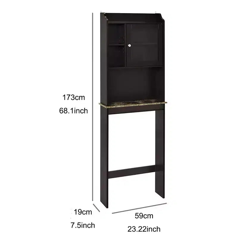 Meuble de rangement moderne en bois, à placer au-dessus des toilettes, pour la maison et la salle de bain - Espresso